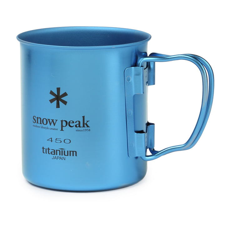 Snow Peak 450ml Titanium Single-Walled Cup Blue 1
