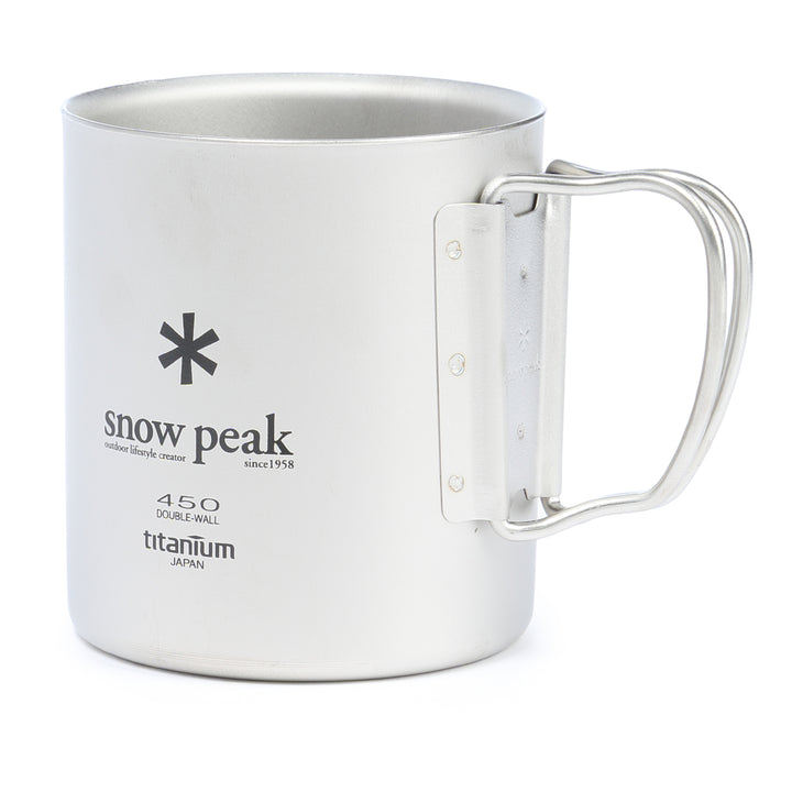 Snow Peak 450ml Titanium Double-Walled Mug Silver