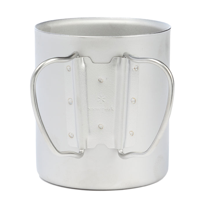 Snow Peak 450ml Titanium Double-Walled Mug Silver Back View
