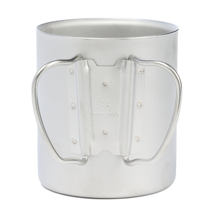 Snow Peak 450ml Titanium Double-Walled Mug Silver Back View