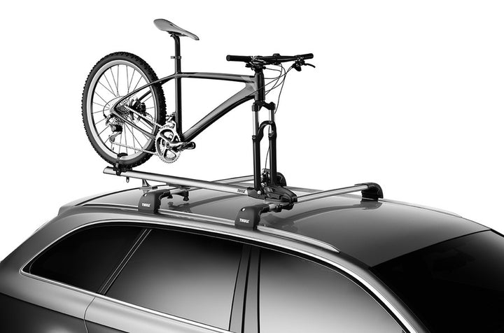 Thule ThruRide Bike Rack Silver/Black Detail 1 View