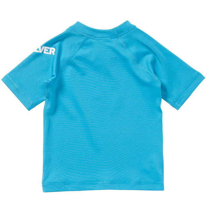 Quiksilver All Time Short-Sleeve Rashguard - Little Boys' Cyan Blue Back View