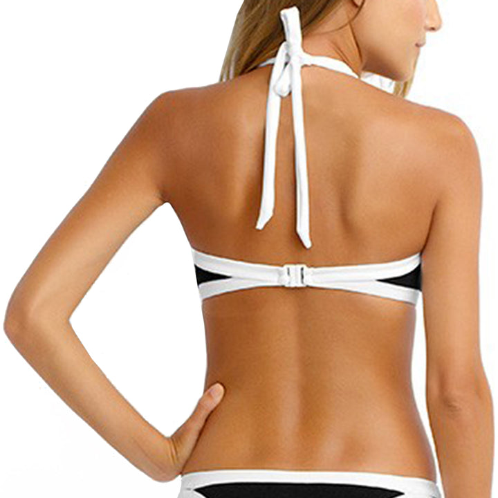 Seafolly Block Party High-Neck Tank Bikini Top - Women's Black Back View