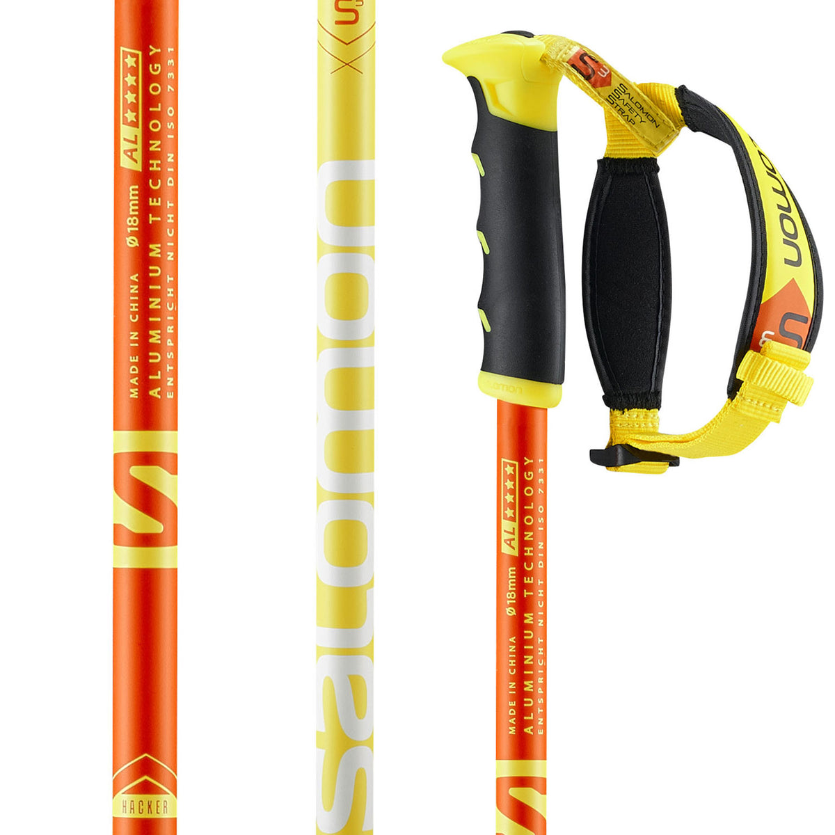 Salomon Hacker S3 Ski Poles 2017 Orange/Yellow