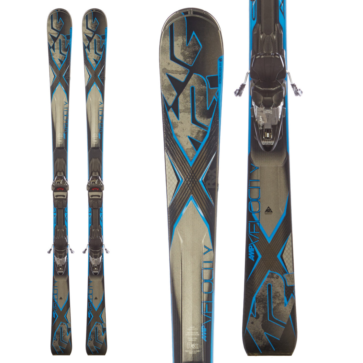 K2 AMP Velocity Skis + M3 10 Q Bindings 2014