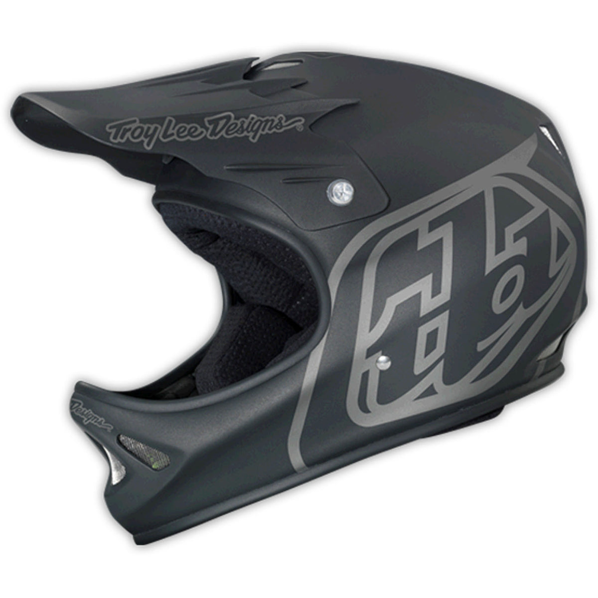 Troy Lee Designs D2 Bike Helmet Midnight 2 Black Detail 1 View