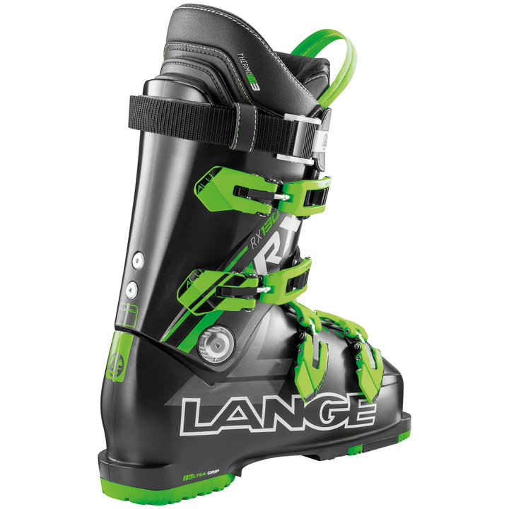 Lange RX 130 LV Ski Boots 2017 Black/Green Back View