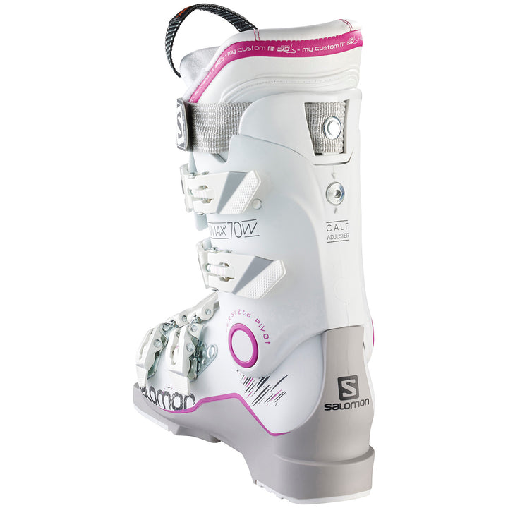 Salomon X Max 70 Ski Boots - Women's 2017 Grey/White/Pink Back View