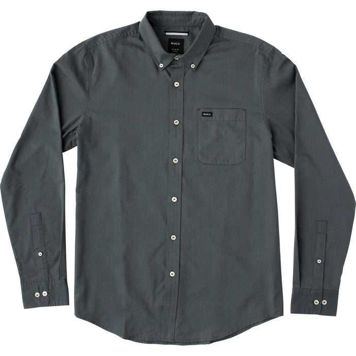 RVCA That'll Do Oxford Long-Sleeve Shirt Iron Detail 1 View
