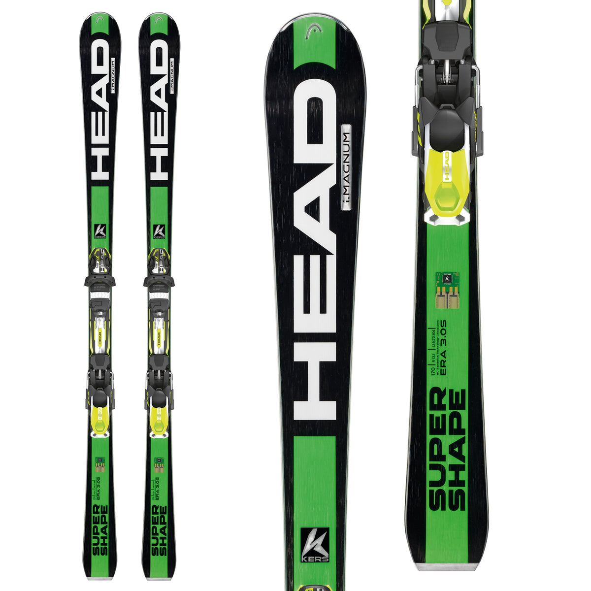 Head i.Supershape Magnum Skis + PRX 12 Bindings 2016 Top View