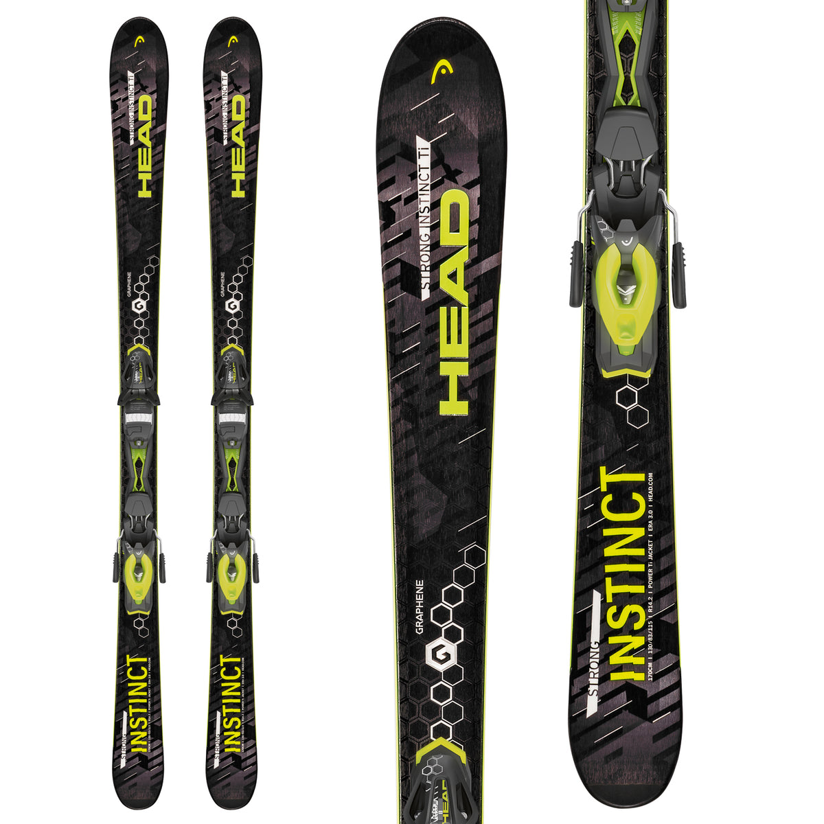 Head Strong Instinct Ti Skis + PRX 11 Bindings 2016 Top View
