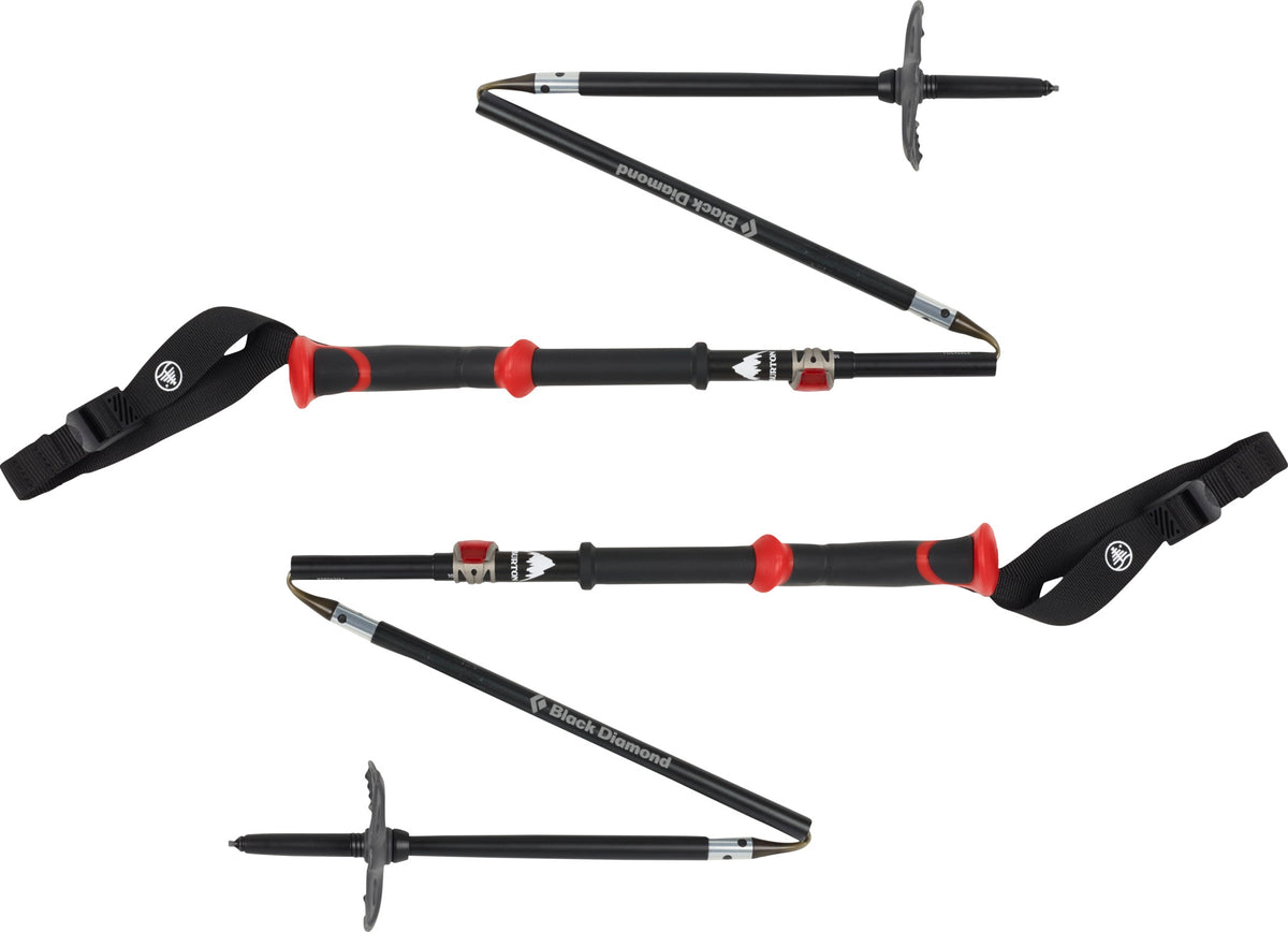 Burton x Black Diamond Compactor Adjustable Ski Poles 2021 Black/Red