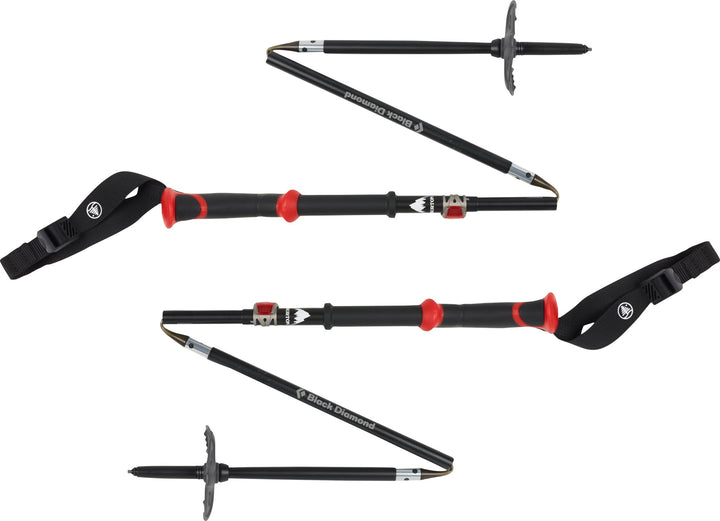 Burton x Black Diamond Compactor Adjustable Ski Poles 2021 Black/Red