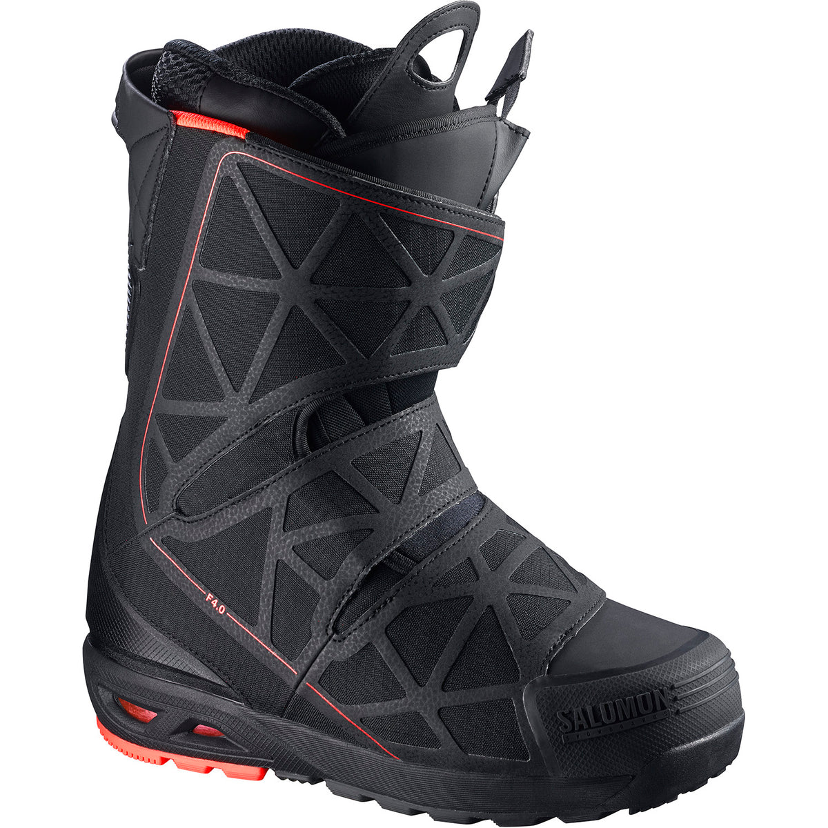 Salomon F4.0 Snowboard Boots 2016 Black/Neon Red/Black