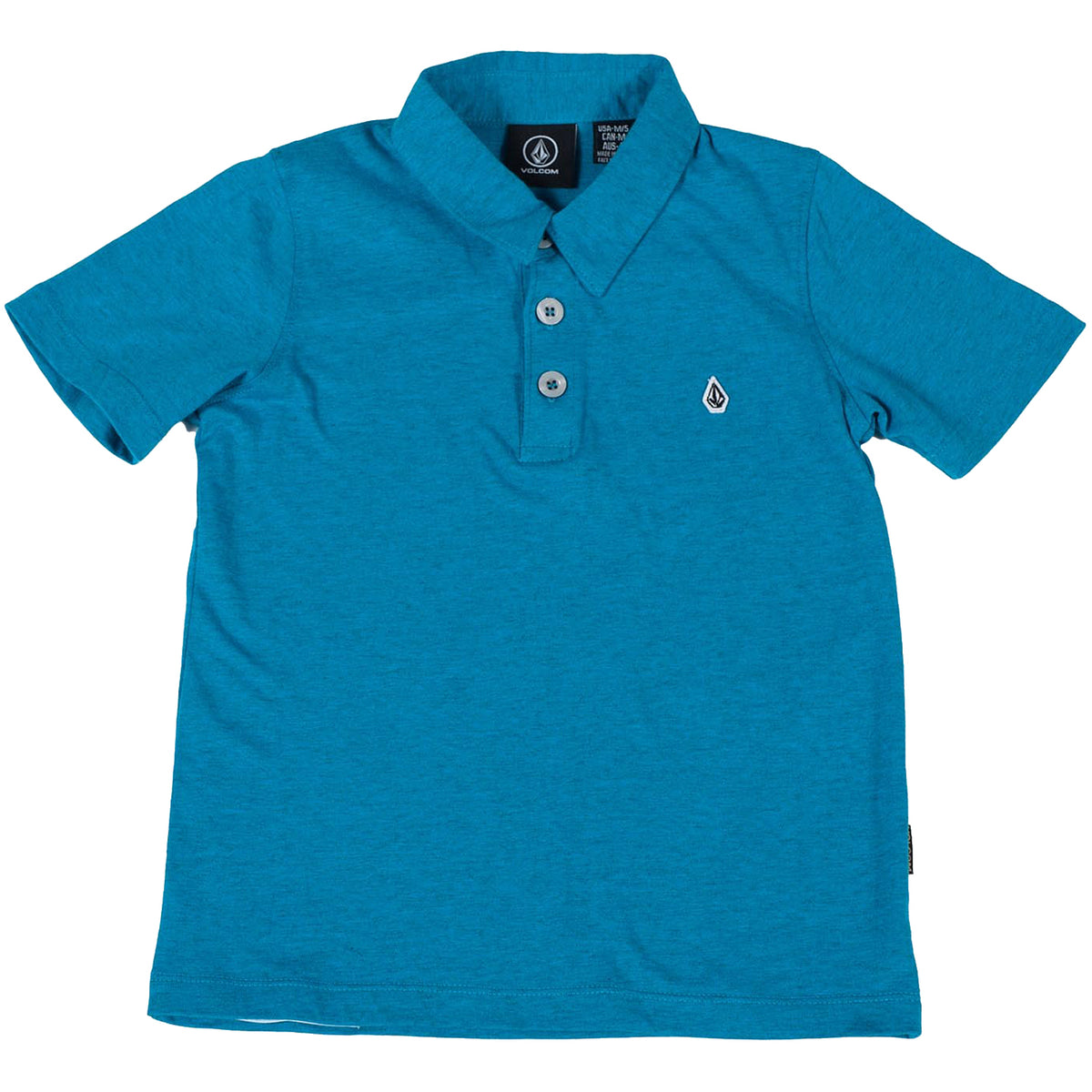 Volcom Wowzer Polo Short-Sleeve Shirt (Ages 2-7) - Little Boys' Atlantic Blue