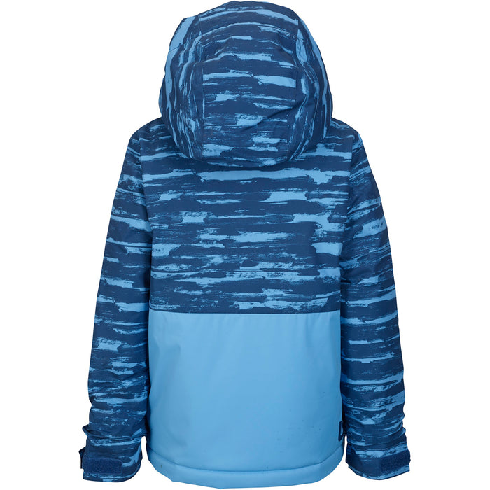 Burton Minishred Fray Jacket - Little Boys' Boro Sloppy Stripe/Blue Steel Back View