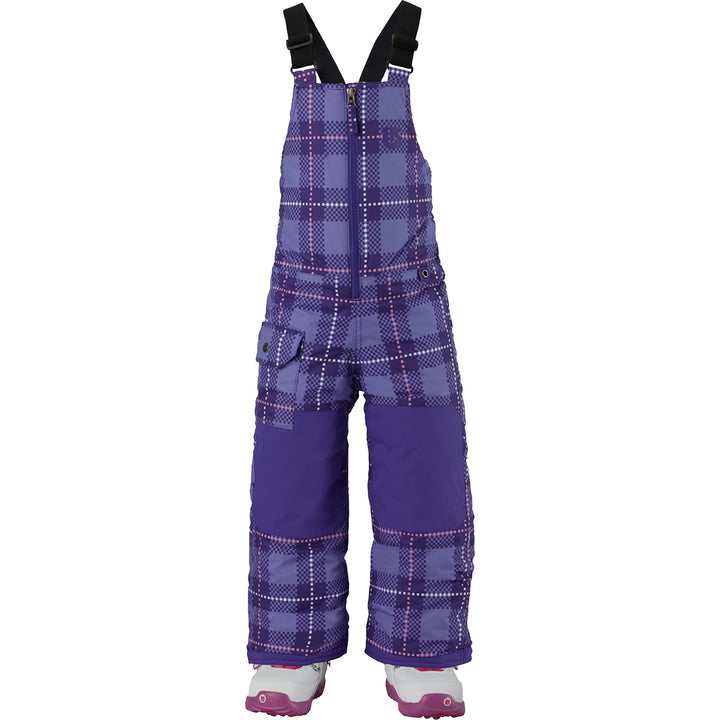 Burton Minishred Maven Bib Pants - Little Girls' Inky-Dinky Plaid Front View