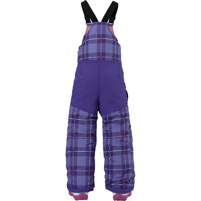 Burton Minishred Maven Bib Pants - Little Girls' Inky-Dinky Plaid Back View