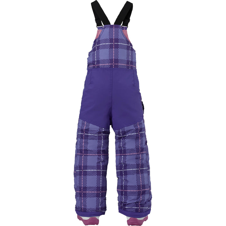 Burton Minishred Maven Bib Pants - Little Girls' Inky-Dinky Plaid Back View