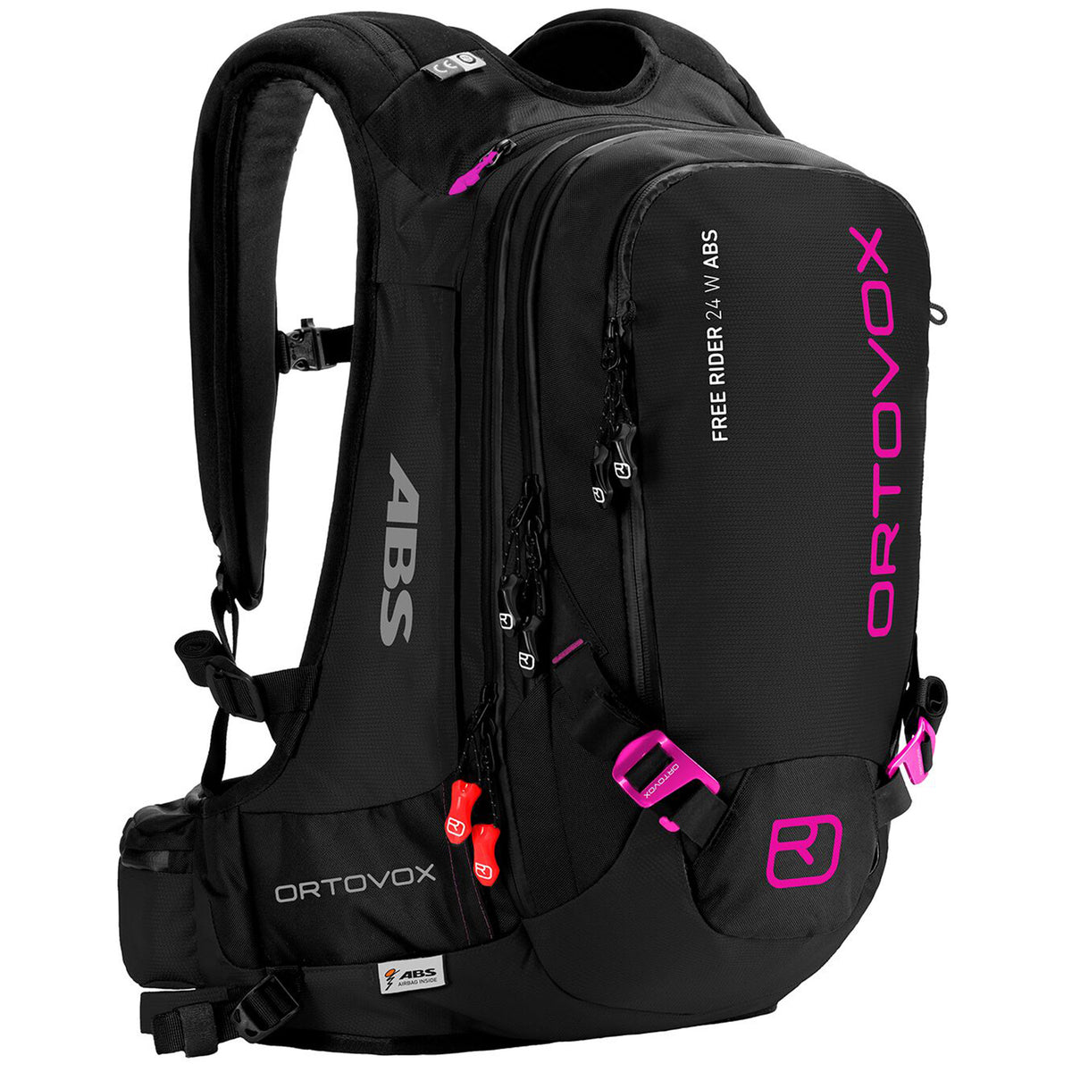 Ortovox Free Rider 24 ABS Airbag Pack - Women's Black Anthracite Pink