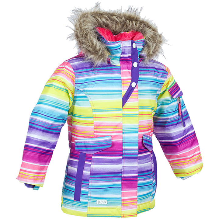 Jupa Maya Jacket - Girls' Peroxide White Print/Rapsodie/Foxy Pink