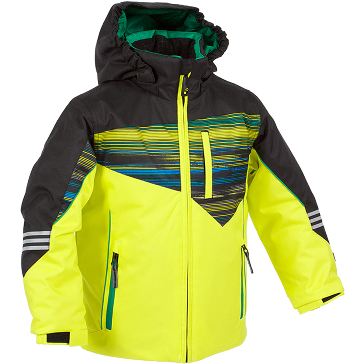 Jupa Tomas Jacket - Boys' Citron-Lime/Exp Green Print/Black/Expression Green