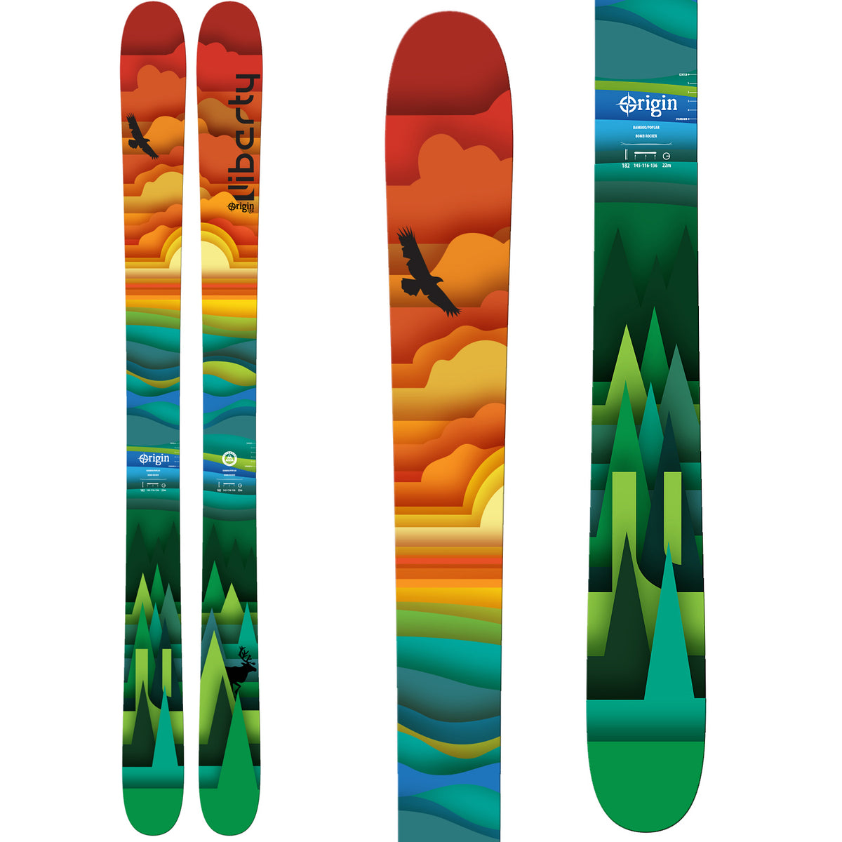 Liberty Origin Skis 2016 Top View