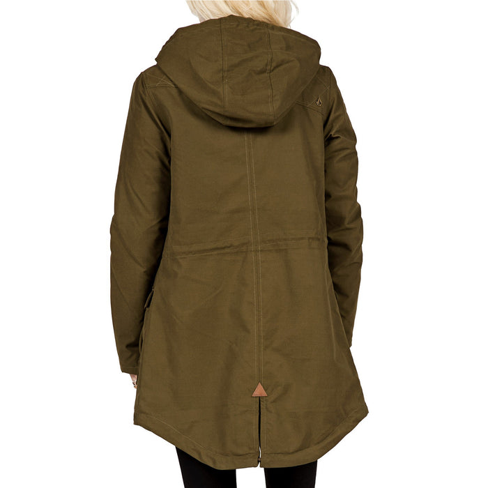 Volcom Walk On By Parka Jacket - Women's Lentil Green Back View