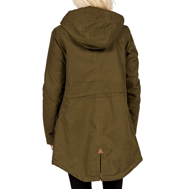 Volcom Walk On By Parka Jacket - Women's Lentil Green Back View