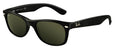 Ray Ban RB2132 New Wayfarer Sunglasses Black/Crystal Green