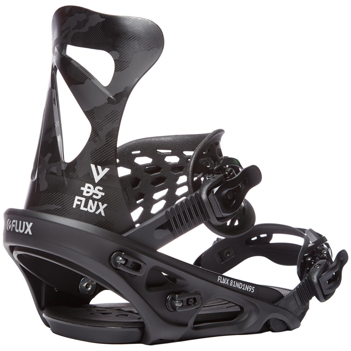 Flux DS Snowboard Bindings 2016 Black Invisible Camo Back View