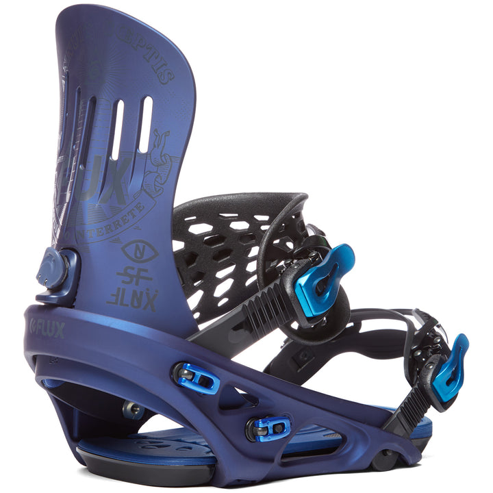 Flux SF Snowboard Bindings 2016 Matte Navy Back View