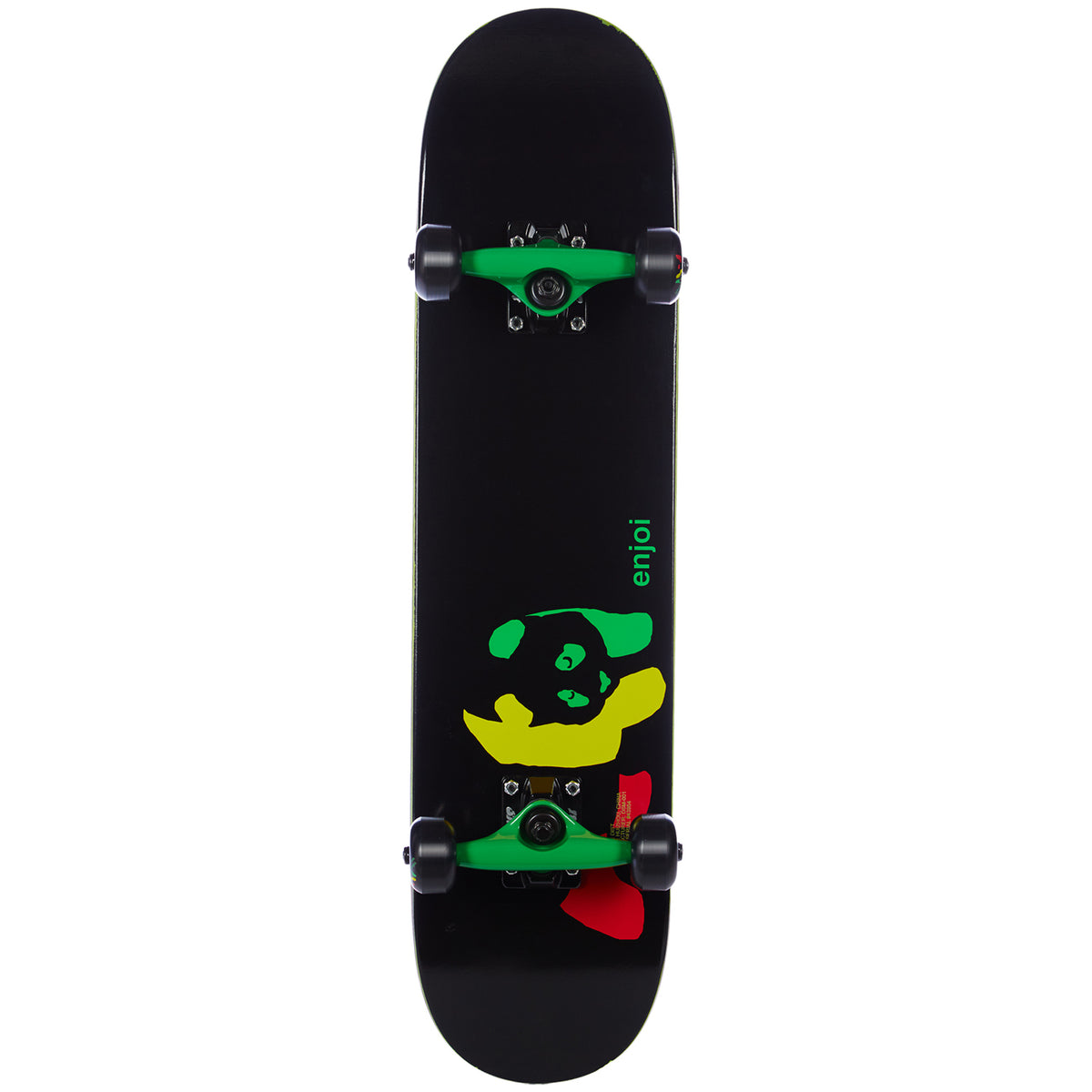 Enjoi Rasta Panda Youth FP 7.0 Skateboard Complete Bottom View