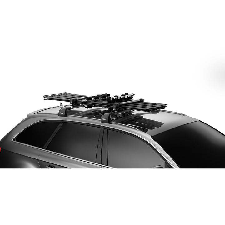 Thule SnowPack 4 Snow Rack w/ Locks Black/Silver Detail 2 View