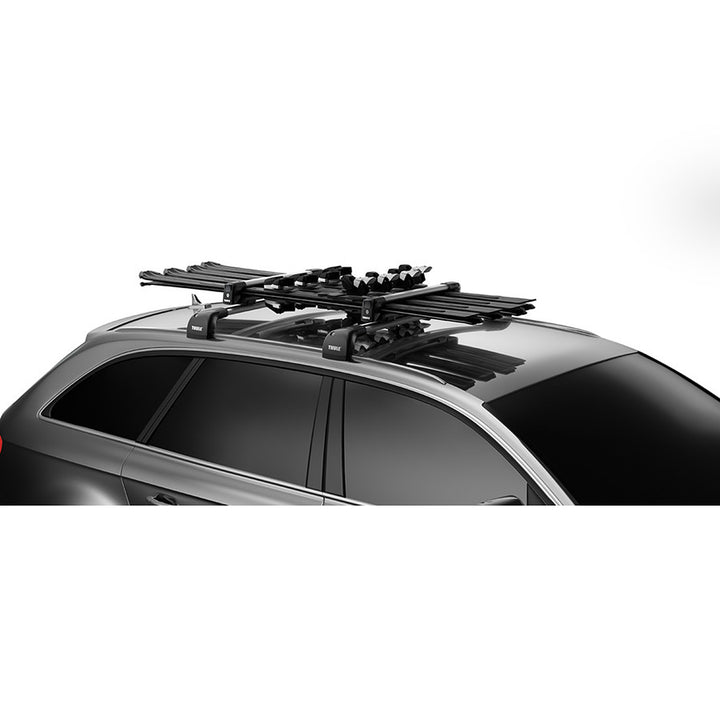 Thule SnowPack 6 Snow Rack w/ Locks Black/Silver Detail 2 View