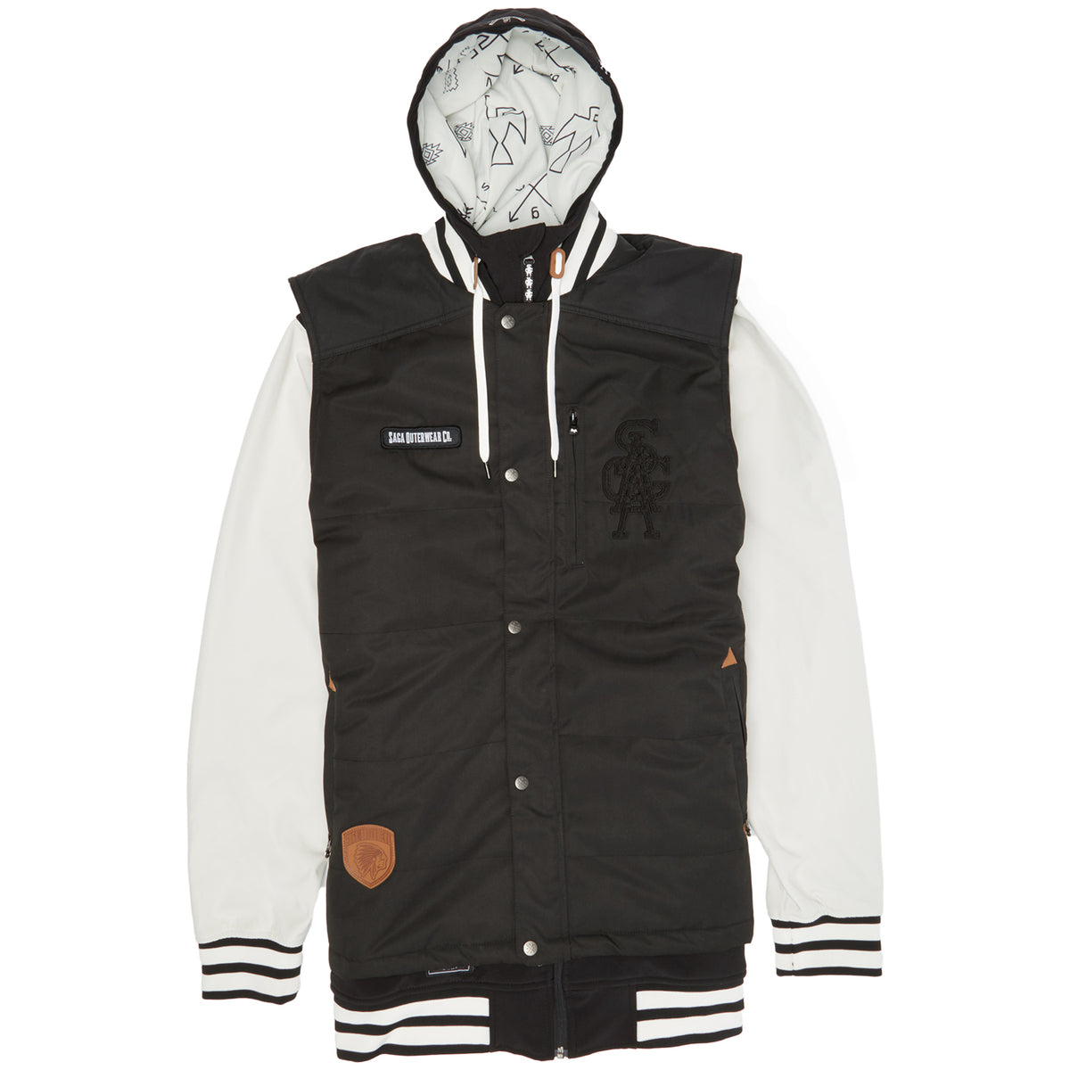 Saga Puff Vest Poly Softshell Jacket Black Front View