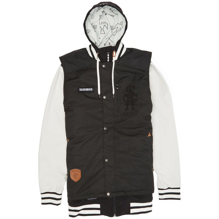 Saga Puff Vest Poly Softshell Jacket Black Front View