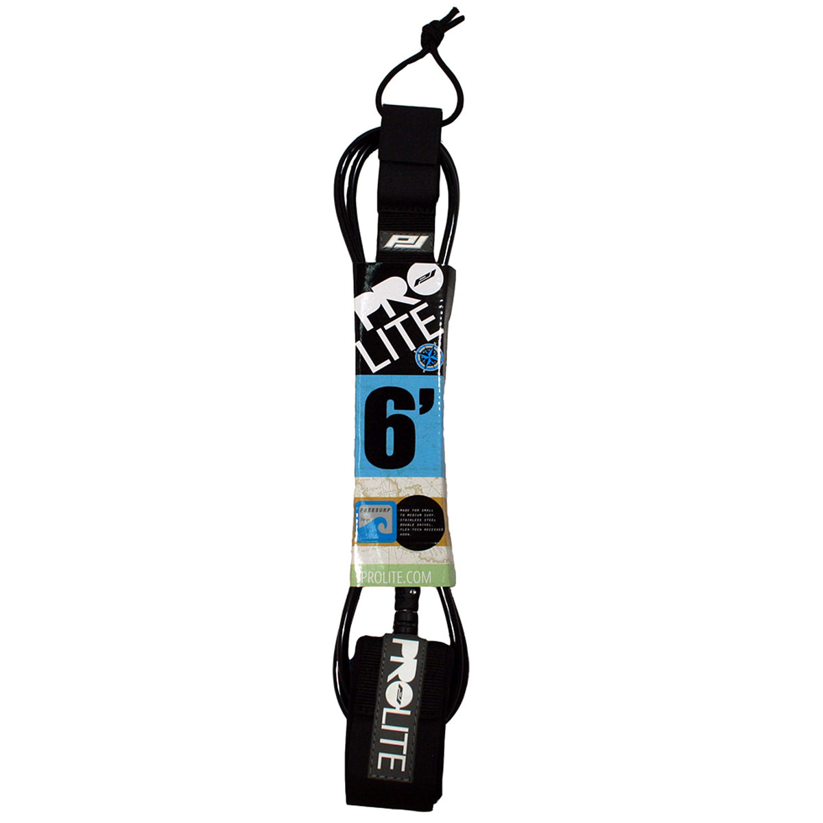 Pro-Lite 6' Freesurf Surfboard Leash Black