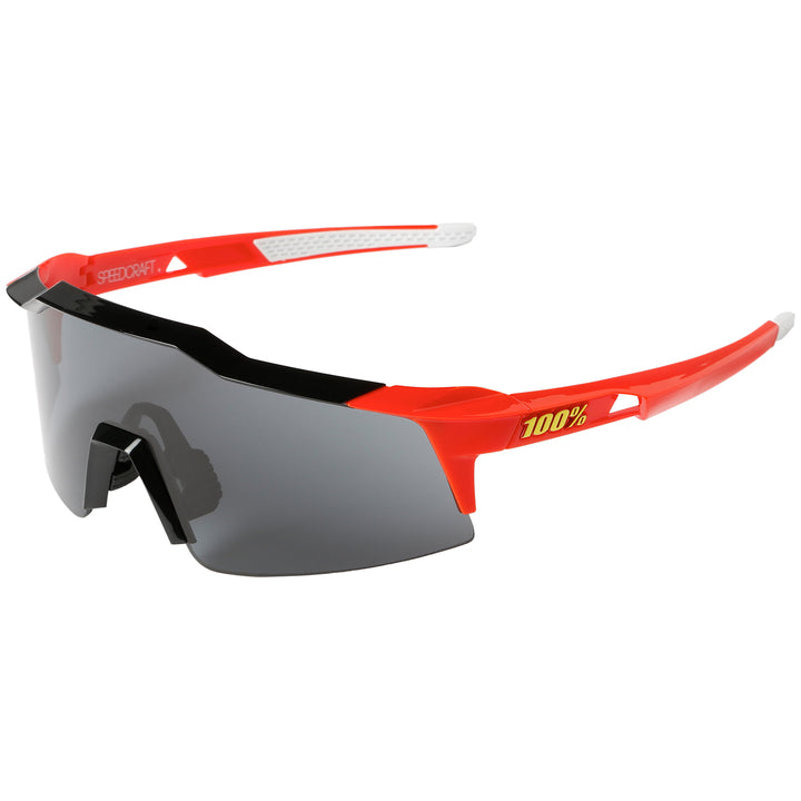 100% SpeedCraft SL Sunglasses Fire Red/Smoke Lens Front View