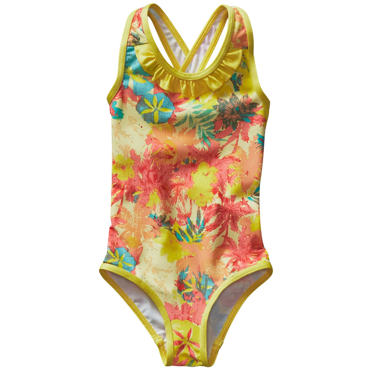 Patagonia QT Swimsuit (Ages 2-7) - Little Girls' Neo Tropics Lite/Blazing Yellow Front View