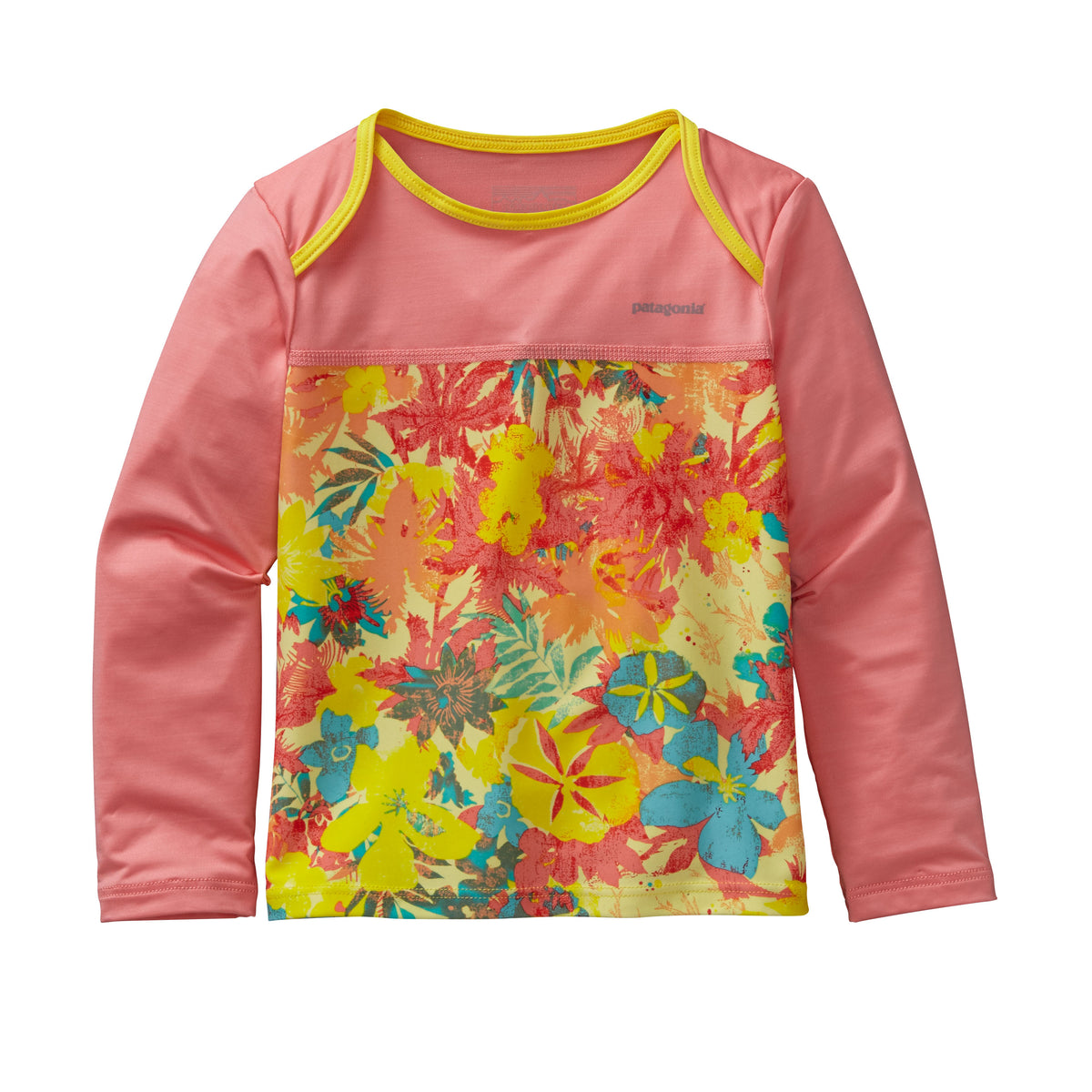 Patagonia Little Sol Rashguard (Ages 2-7) - Little Girls' Neo Tropics Lite/Blazing Yellow