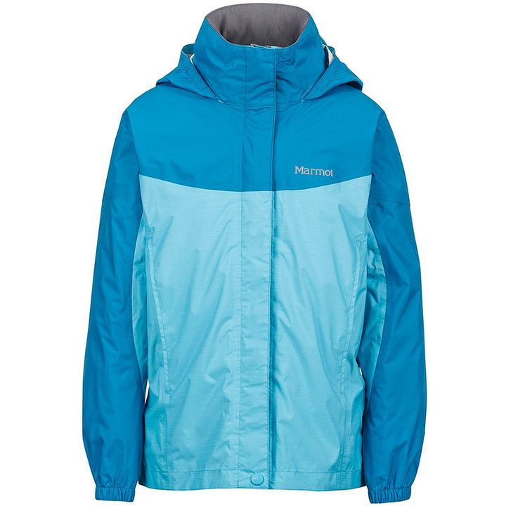 Marmot PreCip Jacket - Girls' Light Aqua/Aqua Blue