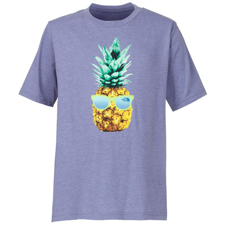 The North Face Short-Sleeve Graphic T-Shirt - Boys' Pelagic Blue Heather Front View