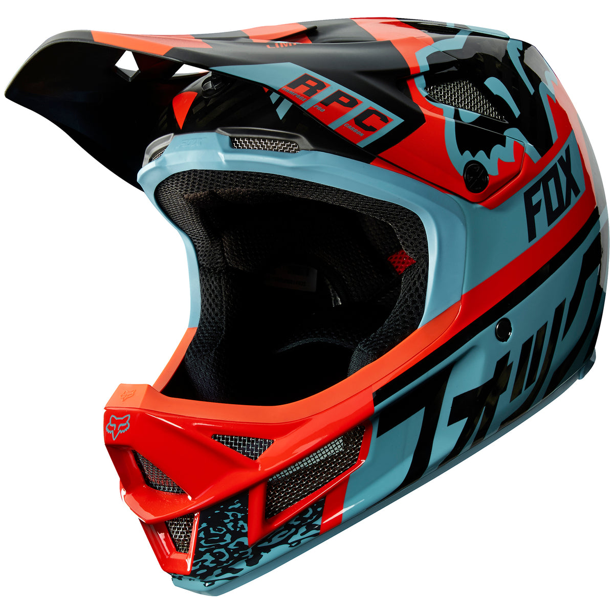 Fox Rampage Pro Carbon Bike Helmet Aqua Front View