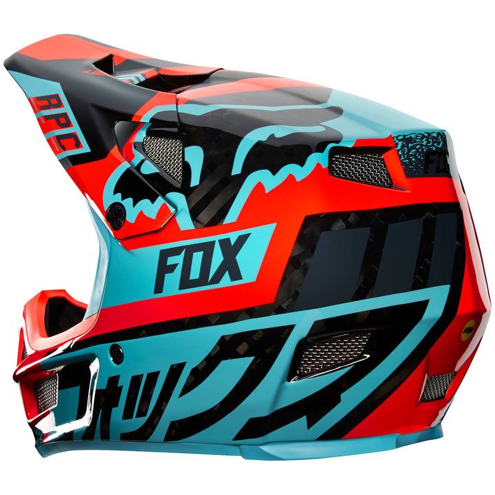 Fox Rampage Pro Carbon Bike Helmet Aqua Detail 2 View