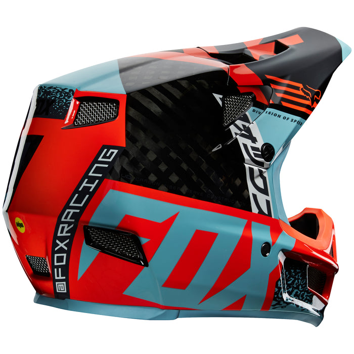 Fox Rampage Pro Carbon Bike Helmet Aqua Detail 1 View