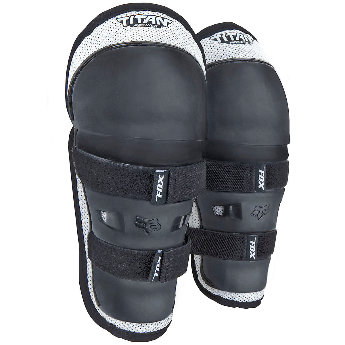 Fox Racing Peewee Titan Knee/Shin Guards - Kids' Black/Silver Front View