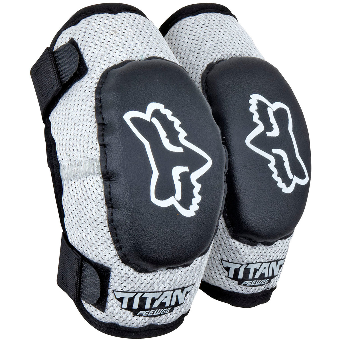 Fox Racing Peewee Titan Elbow Guards - Kids' Black/Silver Front View