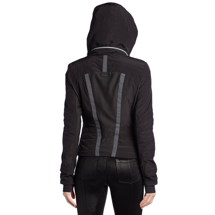 Blanc Noir Windbreaker Jacket - Women's Black Hood View