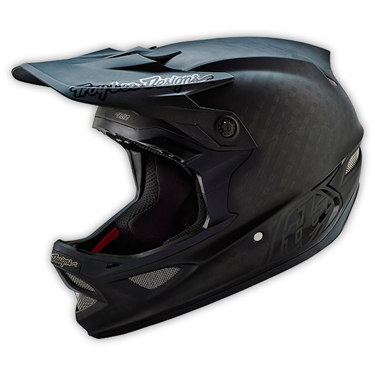 Troy Lee Designs D3 Carbon Bike Helmet Midnight Black Left Side View